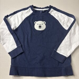 JANIE AND JACK Navy Blue Polar Bear Shirt Top Size 5